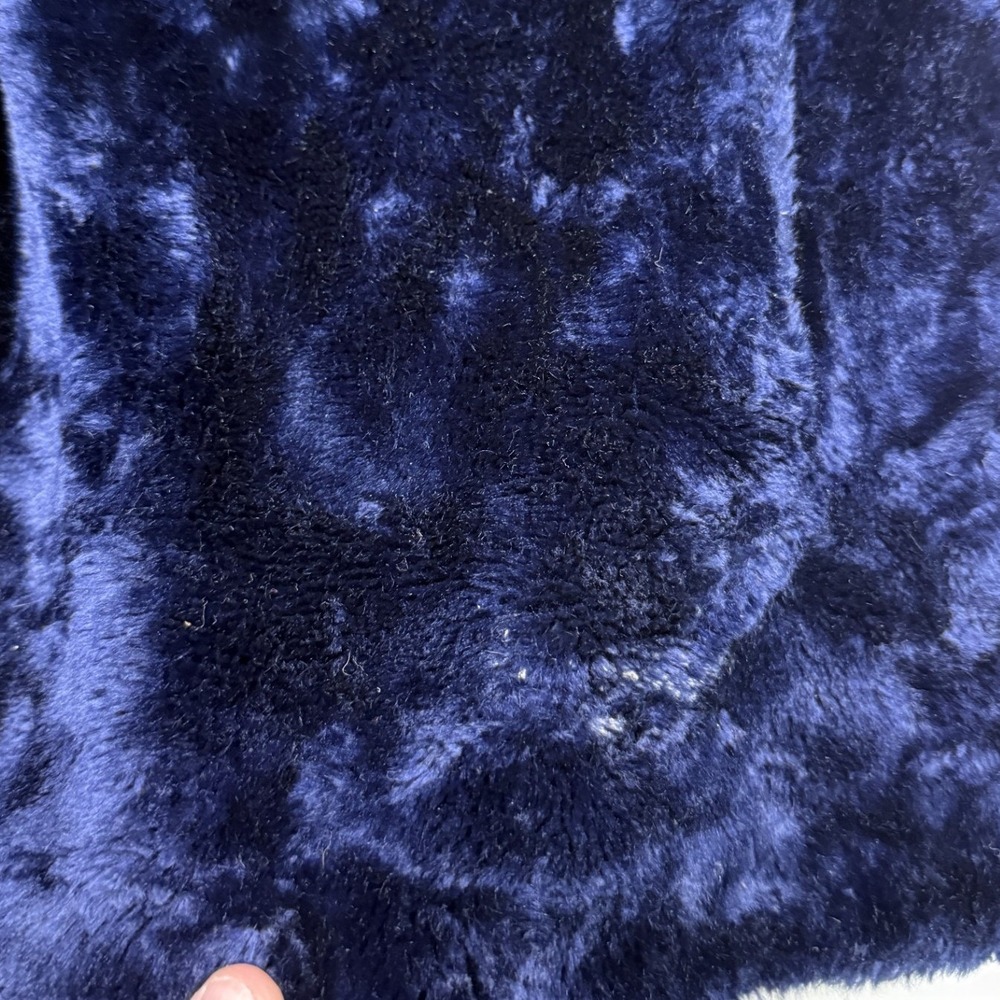 Lane Bryant Faux Fur Coat Women L Navy Blue Borgazia Vintage Russel Taylor - Picture 3 of 8